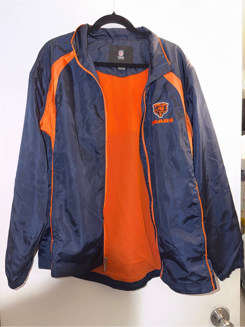 NFL Chicago Bears Navy and Orange Team Windbreaker Jacket
